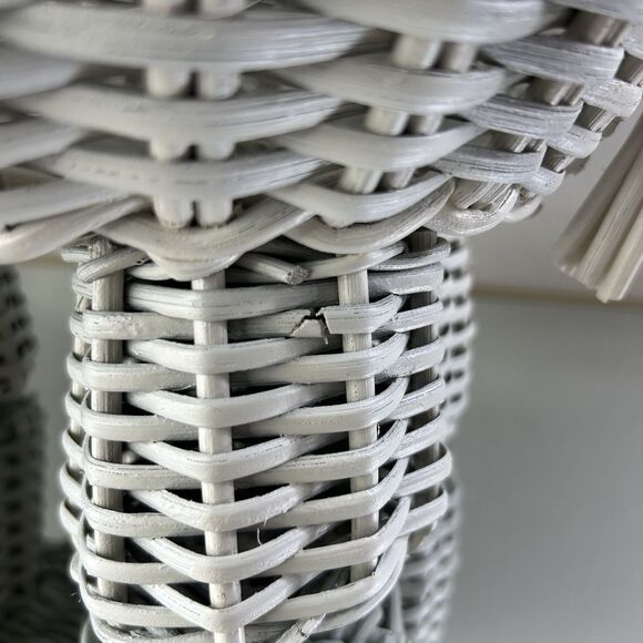 Pottery Barn Kids Handwoven Rattan Wicker Elephant Shaped Storage Basket Gray - Picture 11 of 16